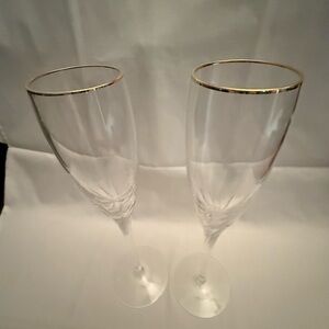 Lenox Debut Gold Crystal 2 Champagne Flutes